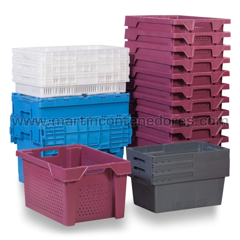 Cajas plásticas encajables usadas y nuevas